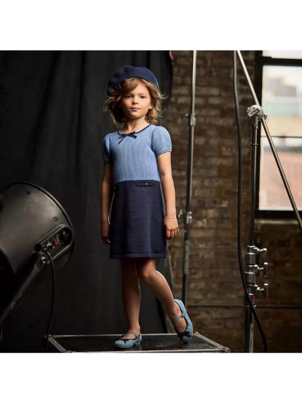 Janie And Jack The Portrait Perfect Girls Color Block Navy Blue Dress Size 5